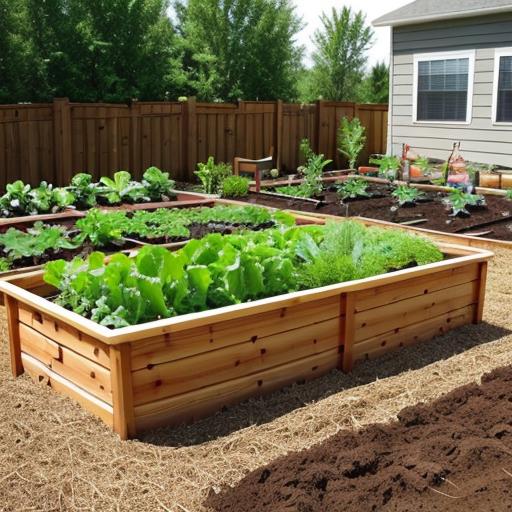 a raised garden bed after using compost tea